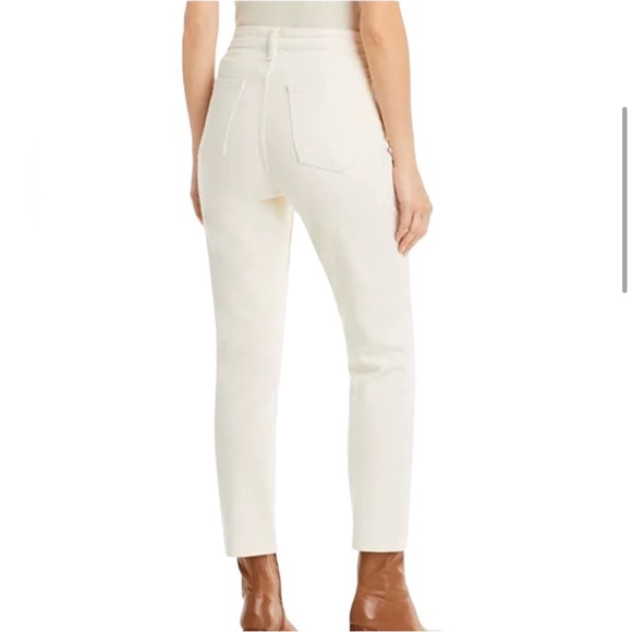 RAG AND BONE HIGH RISE ANKLE CIGARETTE DENIM JEANS IN ECRU 25 - Picture 5 of 12